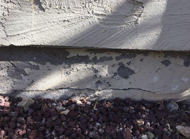 Failing Concrete Stem Wall: Flaking Paint