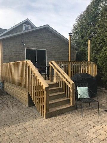 Treated wood deck