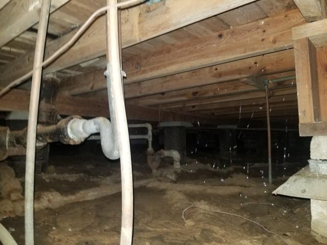 Before Crawl Space Remediation