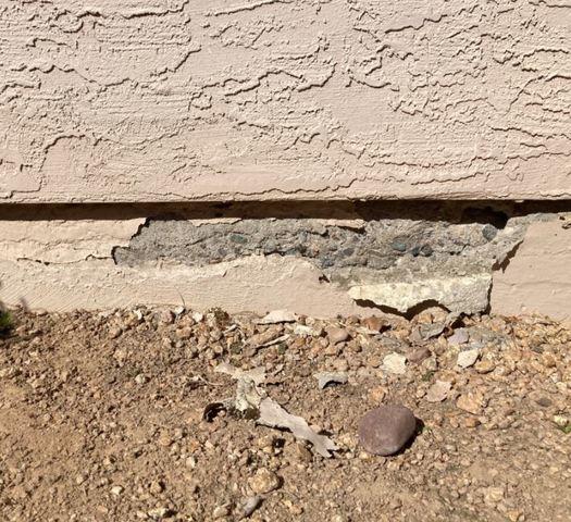Crumbling Concrete Stem Wall
