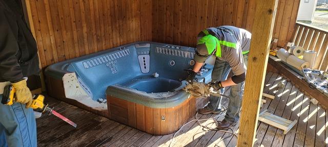 Our luggers working on to remove Hot Tub