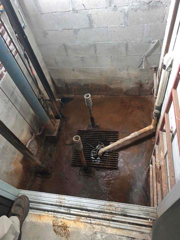 There had also been water pooling in this elevator shaft.