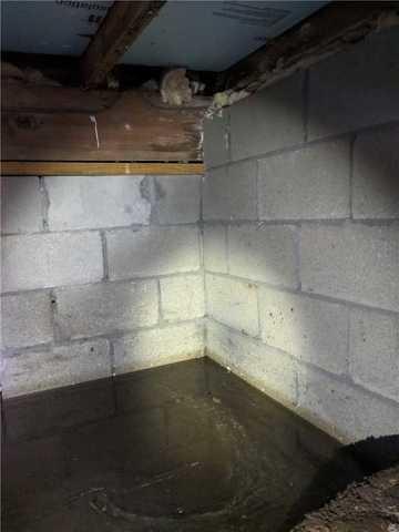 Crawlspace Cement Block Wall