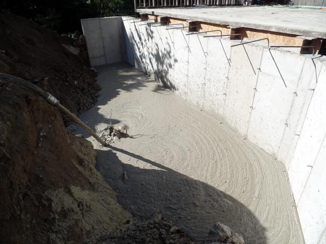 A stable fill concrete mixture is shown filling the void here.