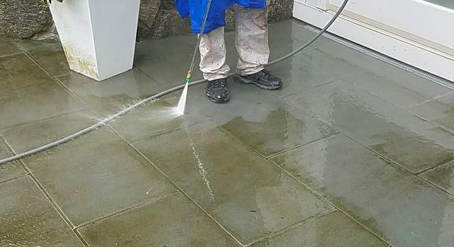 Power Washing in Progress