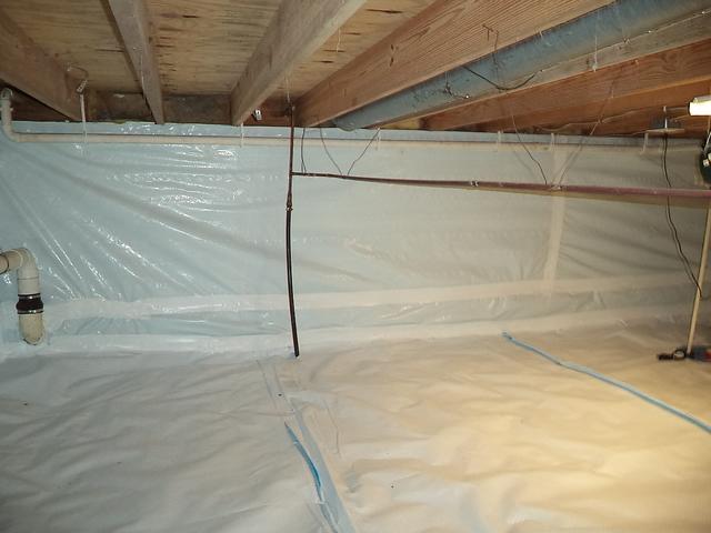 CleanSpace will serve as a barrier to moisture that will make its way into the crawlspace.