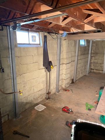 Multiple PowerBrace™ Wall Support Beams Work Together To Stabilize Mountain Iron, MN Home