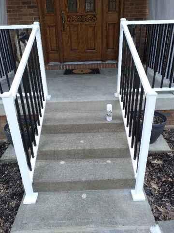 6' White Aluminum Railing with Black Balusters Tuscany Stair Rail