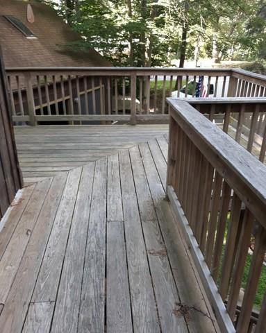 The wooden boards are covered in dirt.