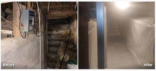 Crawl Space before and after 2