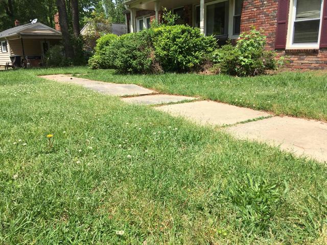 The slabs used to make this sidewalk were protruding and sinking.