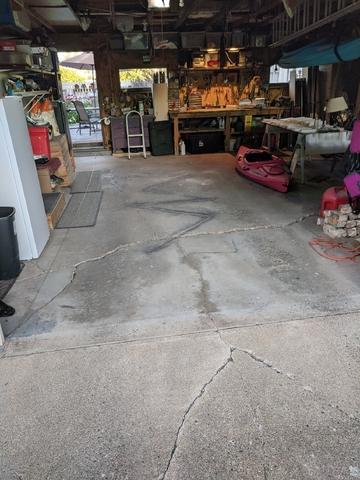 Before Photo - Cracked Garage Slab