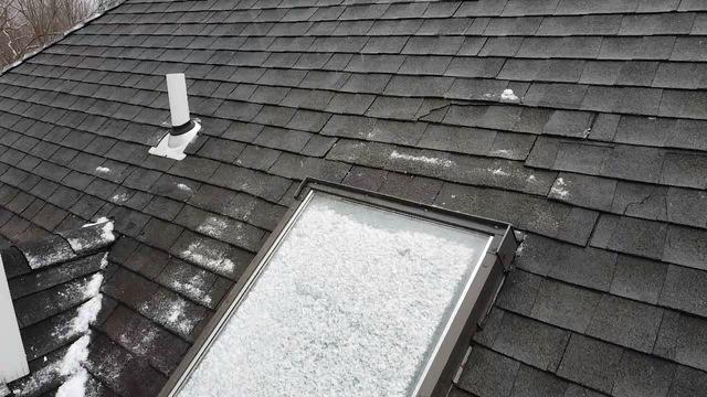 Cracked Shingles on a Snowy Day in South Salem, NY