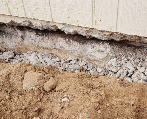 Crumbling Concrete Stem Wall