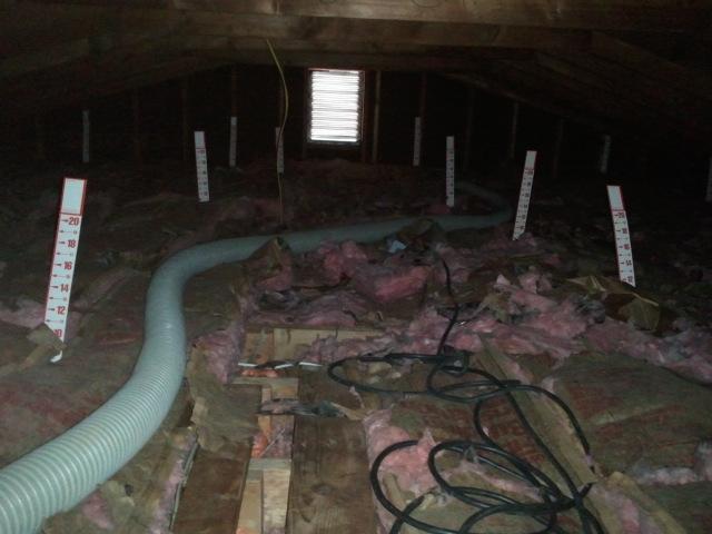 <p>This insulation is installed unevenly, and is not sufficiently thick to keep the conditioned space comfortable. The installed insulation is rated at R-19. For comparison, the EPA and DOE reccommend somewhere between R-38 and R-60 for our region.</p>