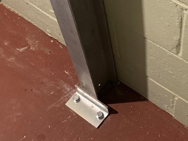 Steel I-Beam Anchored to Concrete Floor