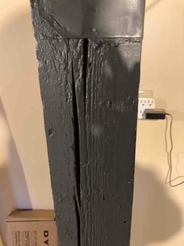 Cracked and Splitting Wooden Beam