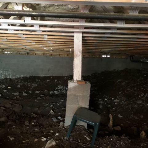 Leaning Crawl Space Support