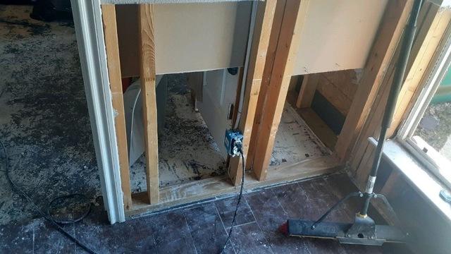 Removed Drywall and Flooring