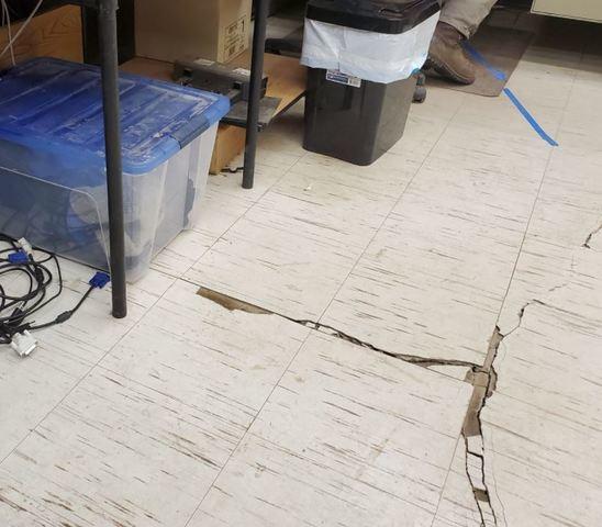 Signs of heaving & settlement