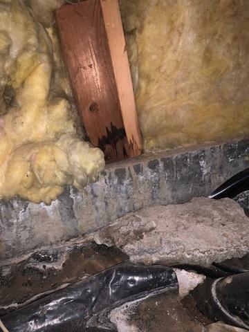 Water invasion and insulation falling apart