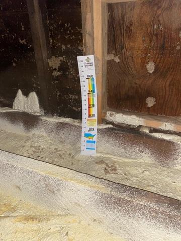 Our team has now applied spray foam to the attic deck to properly air seal and insulate the space.