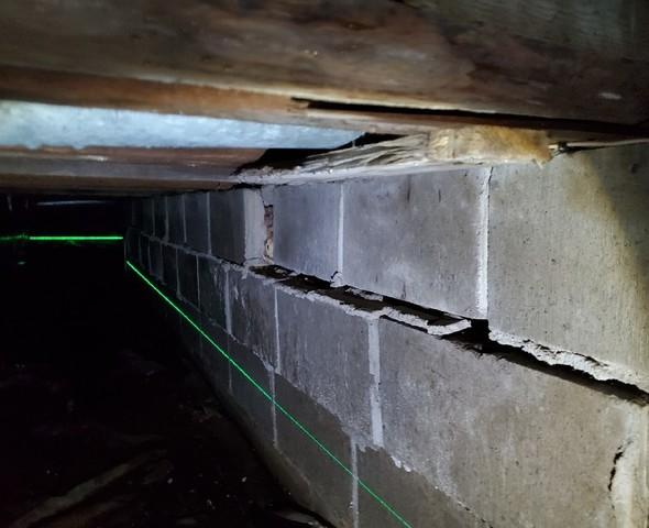 Shifting and Settling Block Foundation in Cloquet, MN