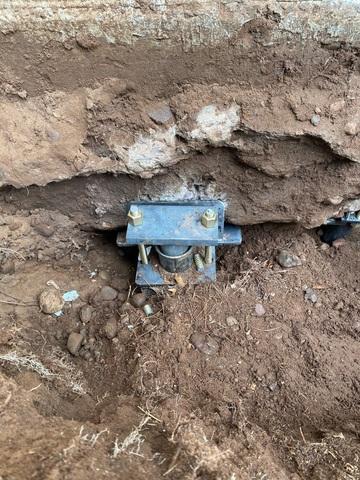 Push Pier Brackets Installed on the Footing