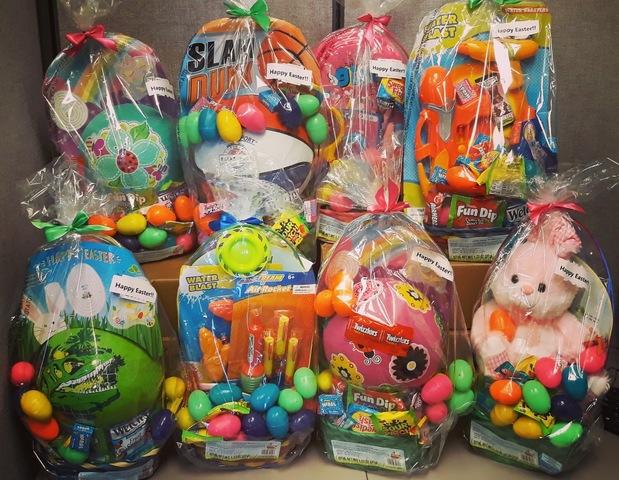 Since we couldn't do an Easter Egg hunt last year due to COVID, we put together Easter baskets for any of our employees who wanted to take them home for their children!