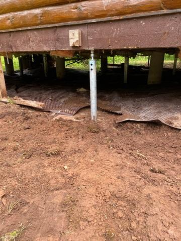 Helical Piers Anchored to Wooden Supports