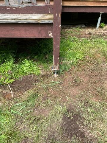 Helical Piers Support Sinking Porch in Bayfield