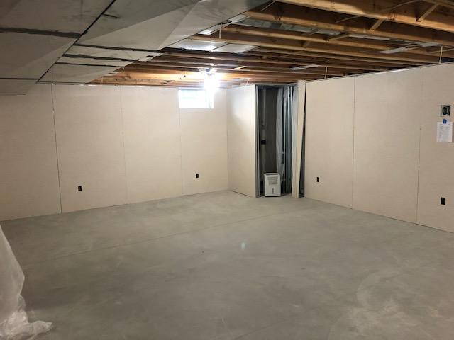 The EverLast Wall Panels have been installed, with areas cut for the new electrical outlets and switches to be installed. The ceiling will soon be painted, and a Thermal Dry Elite Plank Floor will be installed!