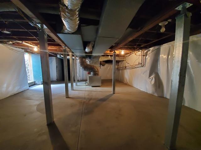 How everything looked once our project was completed from the center of the basement.