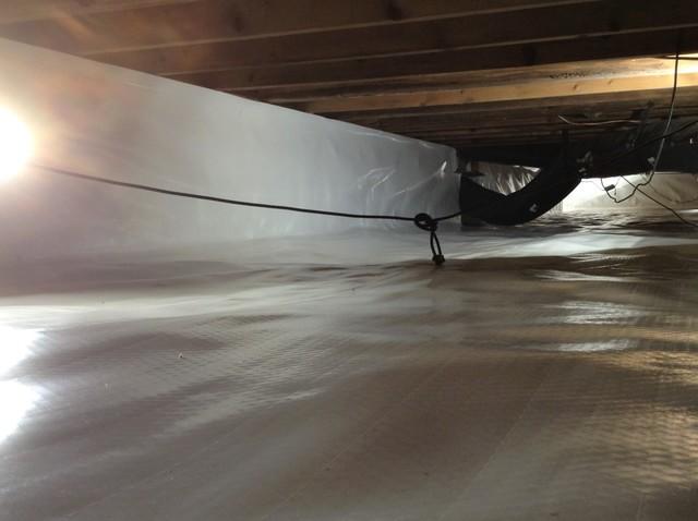 The vapor barrier is antimicrobial to prevent mold from growing on the liner.