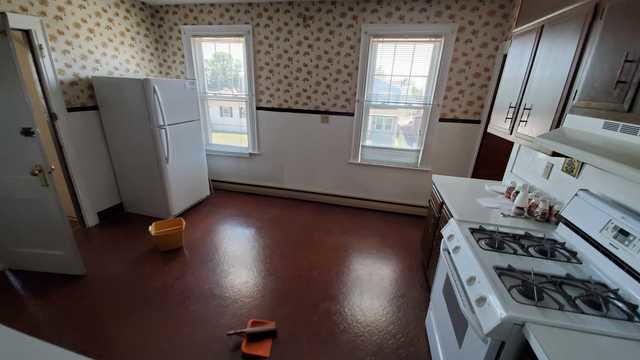 The kitchen with the furniture removed