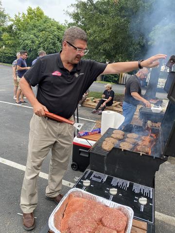 Owner John LeVan on the grill!