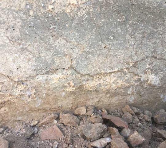 Symptom of Stem Wall Failure: Horizontal Concrete crack
