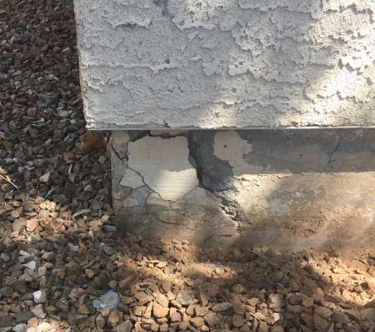 Symptom of Stem Wall Failure: Spall Concrete