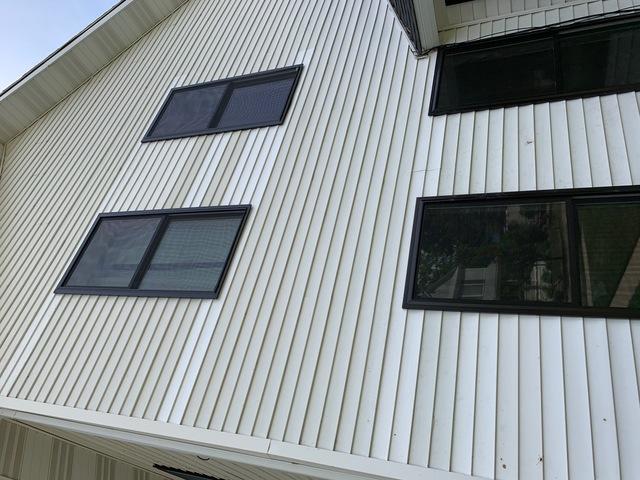 New vinyl windows with the black trim
