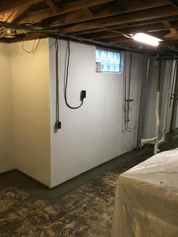 BrightWall Installed Along Basement Walls