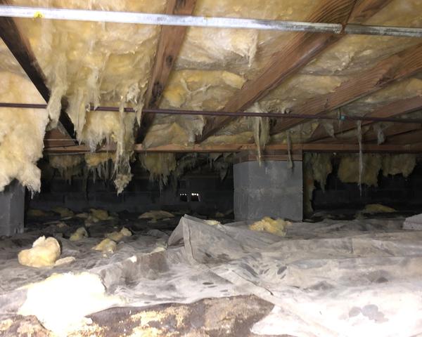 Before the crawl space was littered with debris along with moisture issues in the crawl space.