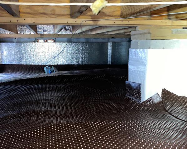 The SilverGlo insulation and CleanSpace Drainage Matting Installed during installation.