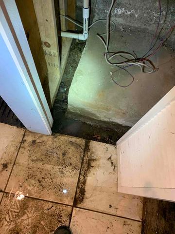 Water Issue where the Basement plumbing pipes are.