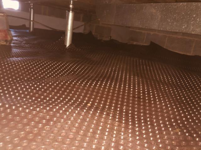 Our Crawl Space Drainage Matting System.