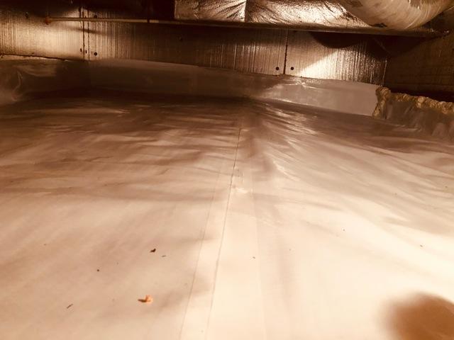 CleanSpace is a top of the line vapor barrier for crawl spaces that is installed over top of the drainage matting. The CleanSpace vapor barrier has many benefits: it reduces moisture and humidity levels, helps seal out cold drafts in the winter, and comes with a 25 year warranty!