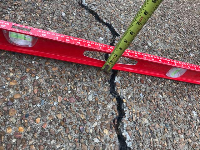 Cracked concrete