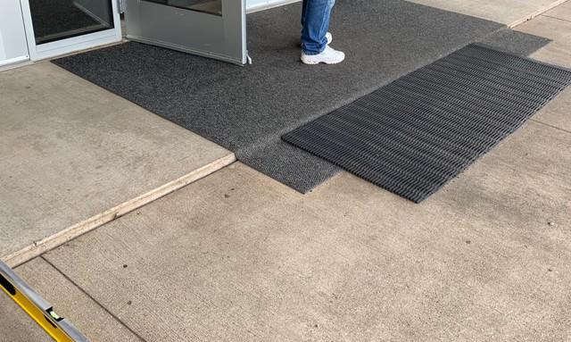 This difference between these two slabs has become a tripping hazard for guests young and old.