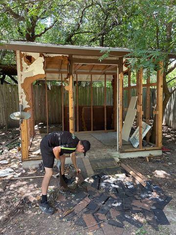The shed the customer needed removed from their yard