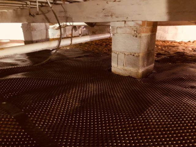 Drainage matting placed down before Terra Block insulation