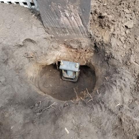 Galvanized Piers Installed Beneath Deck Supports